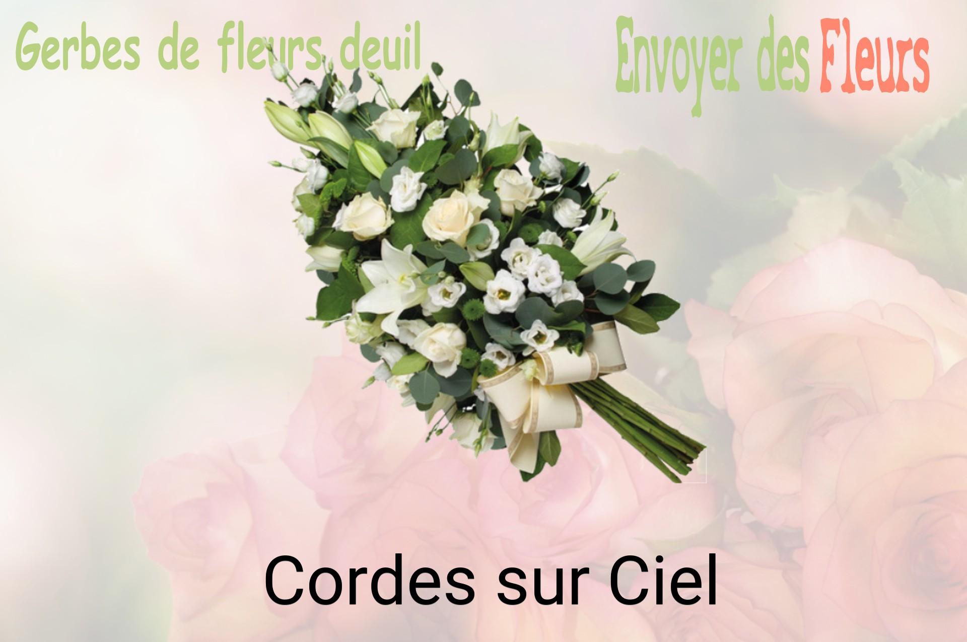 Gerbe de fleurs de deuil livrée à Cordes-sur-Ciel